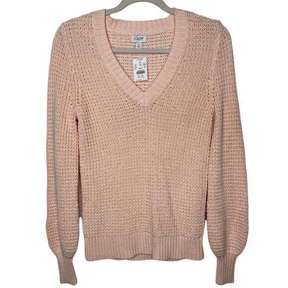 J Crew Sweaters - J. Crew Sweater V Neck Long Sleeve 100% Cotton Pink Size Small Style # AKK361